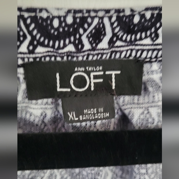 Loft Abstract Print Linen Blend Popover Sleeveless Romper - Picture 6 of 8